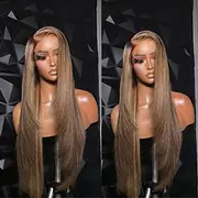 Remy Human Hair 5x5 Closure 13x4 Lace Front Wig Layered Haircut Brazilian Hair Wavy Brown Multi-color Wig 130% 150% Density with Baby Hair Highlighted / Balaya