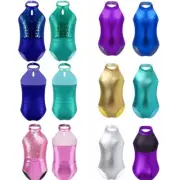 Kids Girls Halter Neck Ballet Dance Leotard Bodysuit Open Back Unitards Jumpsuit