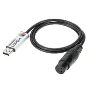 Lixada Usb To Dmx Interface Adapter - Led Dmx512 Computer Pc Stage Lighting Controller Dimmer
