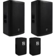 Electro-Voice EKX-15P 1,500-watt 15-inch Powered Speaker Pair with Covers Bundle