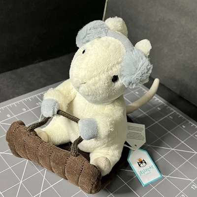 Jellycat I Am Merry Mouse Sleighing Plush Stuffed Animal Holiday Soft Toy RARE