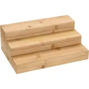 Bamboo 3 Tier Spice Shelf Rack Kitchen Jar Organiser Display Tray Wooden Storage