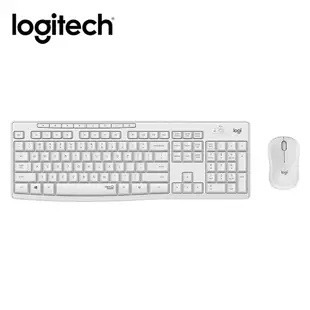 【Logitech 羅技】MK295 靜音鍵鼠組-珍珠白