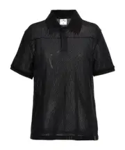 Courrèges AC Mesh Short-Sleeved Polo Shirt Black