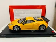 Hot Wheels Ferrari 458 Italia GT2 Yellow 1:18 Scale Die-Cast Model Car BCJ77 New