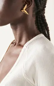 [Bottega Veneta] 18K Gold-Plated Sterling Silver Earrings
