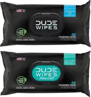 Flushable Wipes - 2 Pack, 96 Wipes - Unscented (48Ct) & Mint Chill (48Ct) Extra