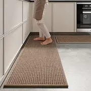 Non-Skid Washable Kitchen Rugs Mats Anti-Fatigue, Non-Slip Absorbent Woven Runner Rubber Backed for Floors, Machine Washable Farmhouse Standing Mats for Sink,