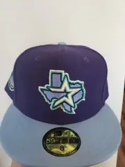 Houston Astros Hat Cap 45 Years Patch Purple Blue Size 8 New Era