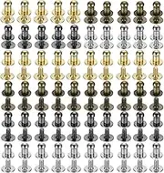 uxcell 4mm Ball Head Stud Rivets Screw Back, 100Pack Round Head Button Nipple Rivet for DIY Leather Craft Handbag Belt, 4 Colors