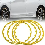 Rim Protector Car Modification Decorative Kit, Rim Protector Yellow, 16 17 18 19 20 Inches, Alloy Repair Kit, Restore Car Wheel Scuffs and Scrapes(Size:16in)(19in)
