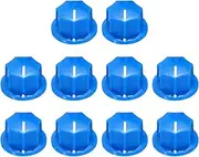 uxcell 10pcs Blue Guitar Effect Pedal Knob, 7/16" Plastic Brass Insert Electric Guitar Knobs for Amplifier Guitar Bass Volume Control