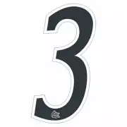 Mongoose plate number #3 decal - White Outline - Old school bmx