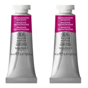 2x Winsor & Newton 14ml Professional Watercolour Paint Quinacridone Magenta S3