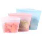 Reusable Food Container Set, Silicone Food Storage Bag Reusable Zip Lock Pouch