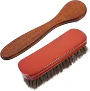 GAROZATION Horsehair Shoe Brush Kit with Wooden Handle Portable Boot Cleaning Tool for Polishing and Comprehensive Shoe Care at Home The Go