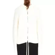 Alexander MCQ Lace-Up Back Long Balloon Sleeve Ribbed Knit Sweater Size M NWT