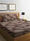 Home Sizzler 144 TC Microfibre Brown Double Bedsheet with 2 King Size Pillow Cov