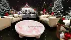 36" Elegant Rose Quartz Stone Bistro Tabletop Healing Crystal For Christmas Deco