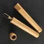 Bamboo Toothbrush Travel Set With Bamboo Carry Case Handmade Eco Biodegradable