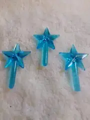 3pk SMALL AQUA CLASSIC STARS TOPPERS FOR CERAMIC CHRISTMAS TREES