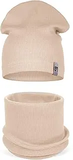 [HEYO] Children's Beanie Hat Tube Scarf Set for Girls Boys Spring Knitted Hat Scarf