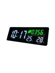 Alba Led Wall Clock With Co2 Level Temperature And Humidity Sensor Black - HORDG