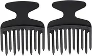 Healeved 2 Pack Men's Wide Tooth Texture Comb Plastic Hairdressing Combs for Oil Hair Styling Comfortable Handle for Use