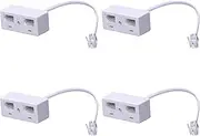 Mellisso 4X RJ11 Plug to Dual UK BT Telephone Socket Convertor