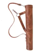 DUAL USE TEXTURED GENUINE LEATHER SHOULDER BACK/SIDE ARROW QUIVER