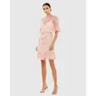 Mac Duggal NWT Flounce Sleeve Floral Embellished Dress in Blush Multi Size 16