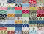 100PCS 10x10inch Hand Block Print Cotton Fabric Patchwork Cloth For Craft Sewing