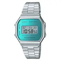 在飛比找蝦皮商城優惠-【CASIO】回到未來方款經典電子錶-銀X金屬綠 (A-16