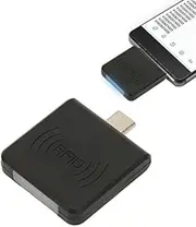 RFID ID Mobile Phone Card Reader, Type C Interface, 0-80MM Sensing Portable Contactless Smart Card Reader, 125Khz RFID ID Card Reader (The Mobile Phone Needs to Support OTG) (Black)