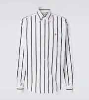 [McQueen] McQueen Skull striped cotton poplin shirt UK 15 white