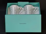 Tiffany & Co. NOTES Mug Cup W8.9 H10.5cm 2pcs Set Authentic