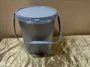 New UNIQUE Beautiful Tall Round Tupperware Bucket/Container 8.5L Silver Color