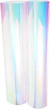 HAWILLOSCH 1sheet Iridescent Vinyl Sheet Transparent PVC Fabric for Crafting Material for Handmade Projects for Hobbyists Beginners