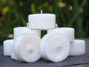 10pk 120hr/pk CHRISTMAS PLUM PUDDING Triple Scent Natural SOY TEA LIGHT CANDLES