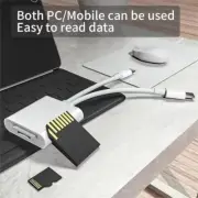 2-in-1 OTG Card Reader Type-C Lightning to SD/TF Adapter for PC, Laptop, iPhone