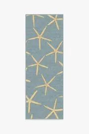 75' x 215' | Machine Washable Runner Rug | Kid & Pet Friendly | Indoor Rug | Starfish Pale Blue Flatwoven Rug | Ruggable