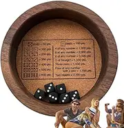 Farkle Dice Tray Farkle Classic Dice Game Wooden Sturdy Dice Tray for Farkle Dice Game Funny Classic Family Game with 6 Dices Dice Trays Games for Family Nights, Gatherings