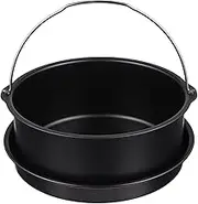 DIYEAH 1Set Air Fryer Accessories Carbon Steel Cake Basket Pizza Pan Non Stick Baking Tools for Air Fryers for Pizza and Pastry Baking