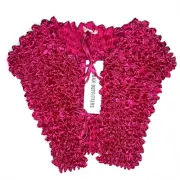NWT Urban Outfitters Y2K Bubble Popcorn Scrunch Pink Tie Front Crop Top