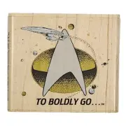 Star Trek 1992 Stamp Oasis Rubber Stamp To Boldly Go... Logo & Spaceship Design