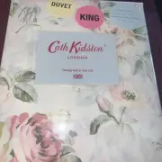 Cath Kidston King Duvet Set Garden Rose Pastel Cotton Percale 200 tc New