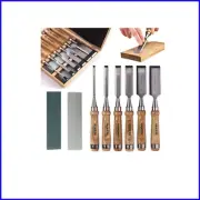 Professional Wood Carving Chisel Set with Premium Case & 2 Sharpening Stones