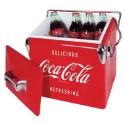 Coca-cola Retro Ice Chest Cooler With Bottle Opener 13L (14 Qt), 18 Can Capacity