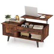 Costway Lift-Top Coffe Table Wooden Coffee Table Hidden Storage Cabinet Coffee