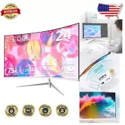 Sleek 24-Inch Curved LED Monitor - Full HD, 75Hz Refresh Rate, Tiltable Stand
